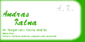 andras kalna business card